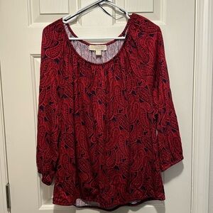 Long sleeve blouse Red/black